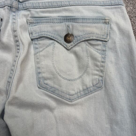 True Religion Cora Mid Rise Straight Leg Denim Jeans Womens 28 Light Wash Casual - Picture 5 of 16